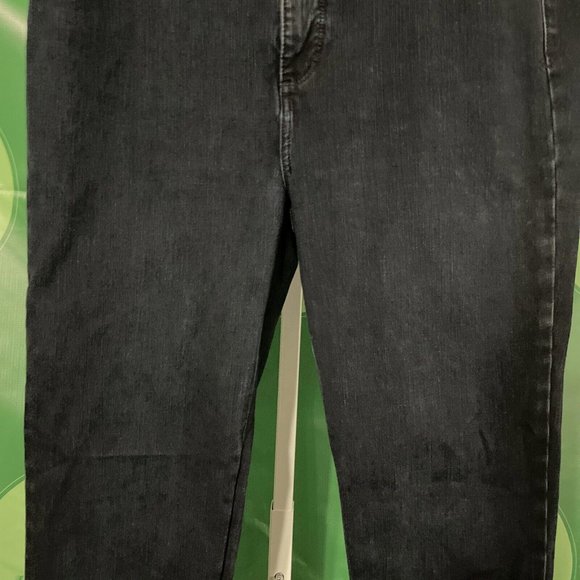 SOFT SURROUNDINGS Women's jeans w/crochet ankle detail in BLACK sz 10 - VGUC - Picture 5 of 14